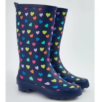 GX559: Navy Heart Wellington Boots (Shoe Sizes: 13-4)